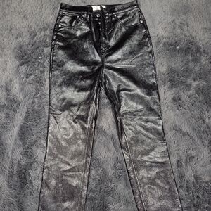 Free People Phoenix Coated Stylish Black Women's Jeans